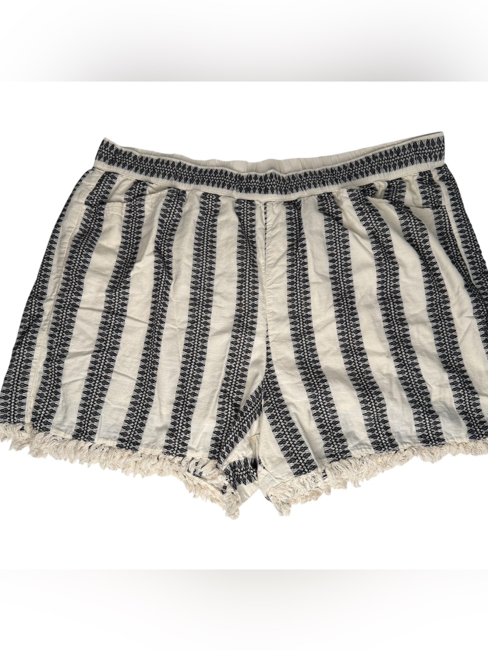Lane Bryant Black White Fringe Shorts Size. 22/24